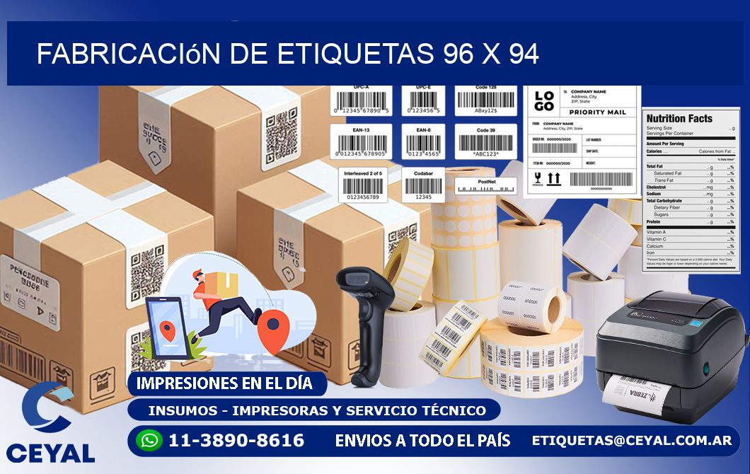 Fabricación de etiquetas 96 x 94