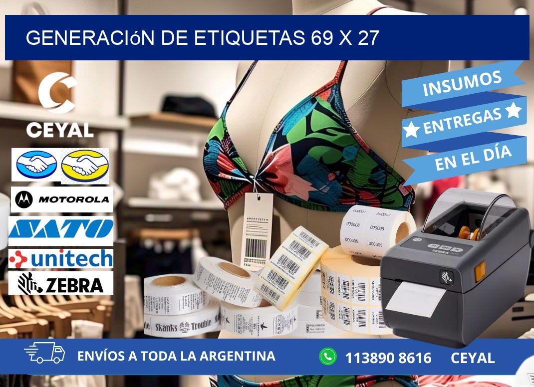 Generación de etiquetas 69 x 27