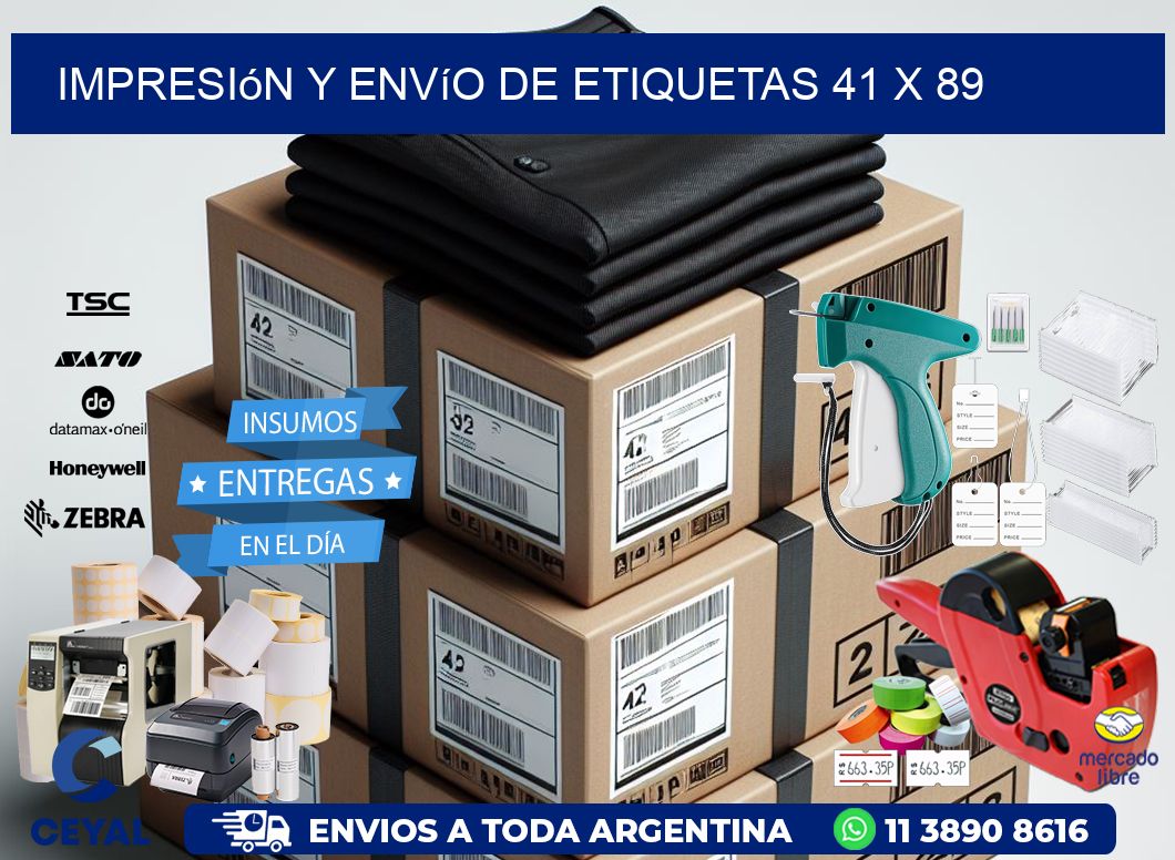 Impresión y envío de etiquetas 41 x 89