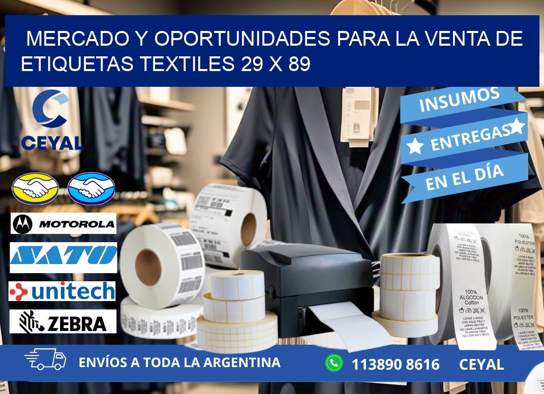 Mercado y Oportunidades para la Venta de Etiquetas Textiles 29 x 89