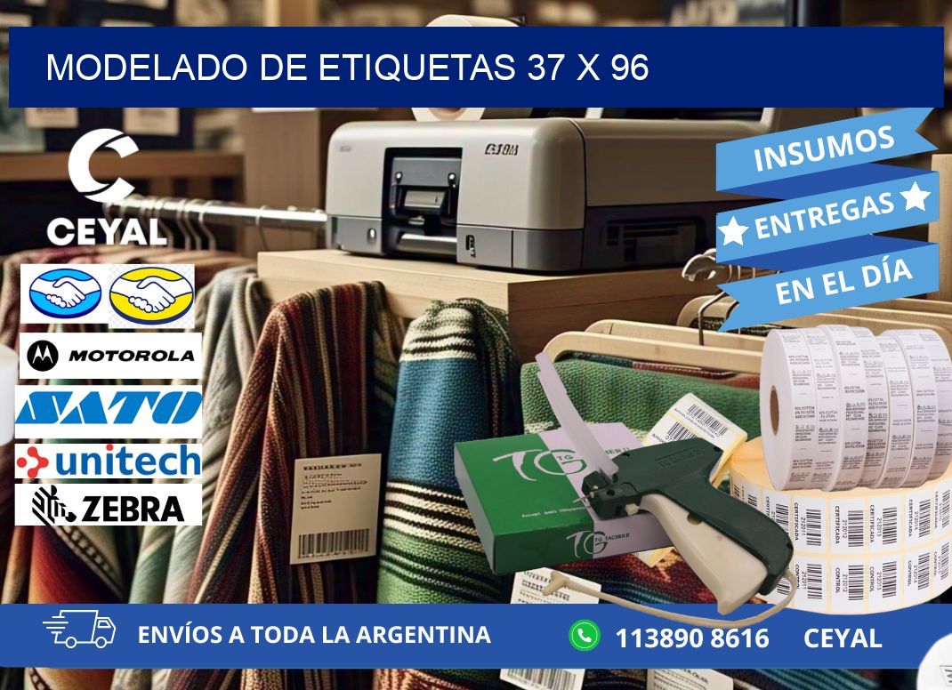 Modelado de etiquetas 37 x 96