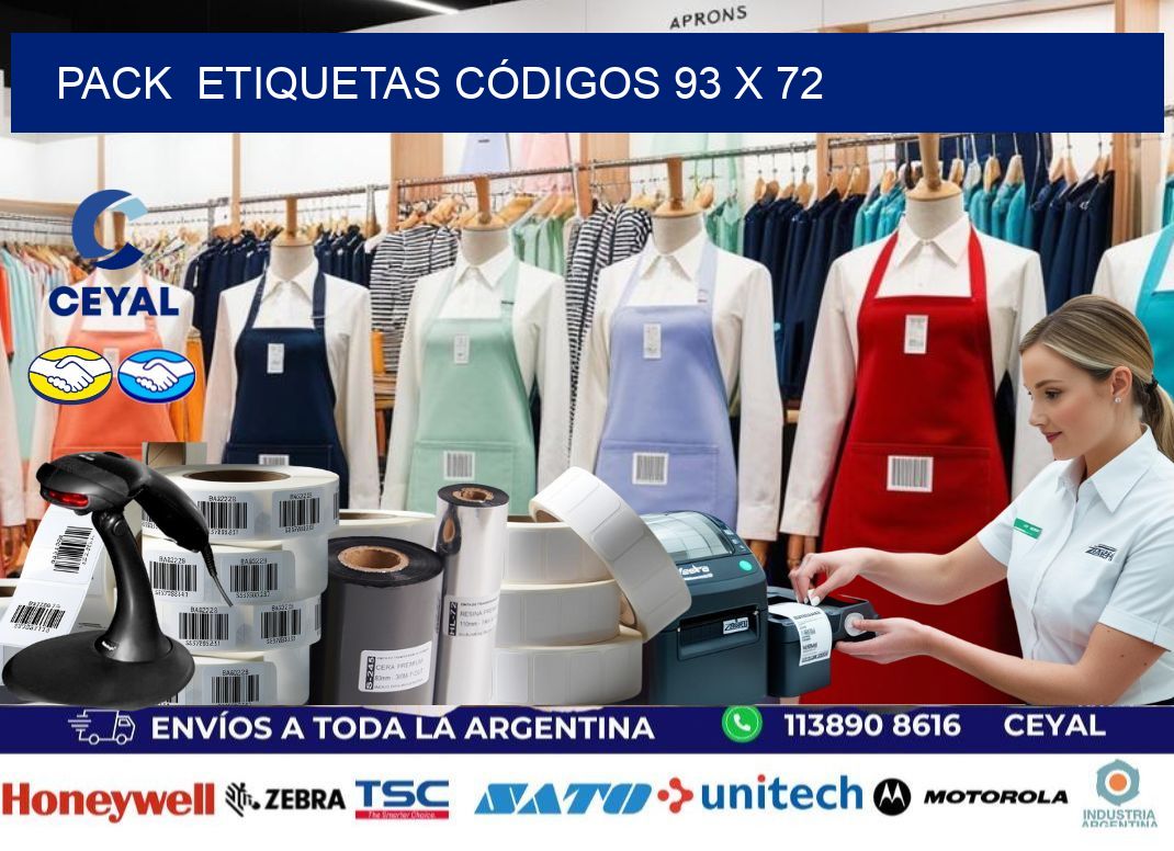 Pack  ETIQUETAS CÓDIGOS 93 x 72