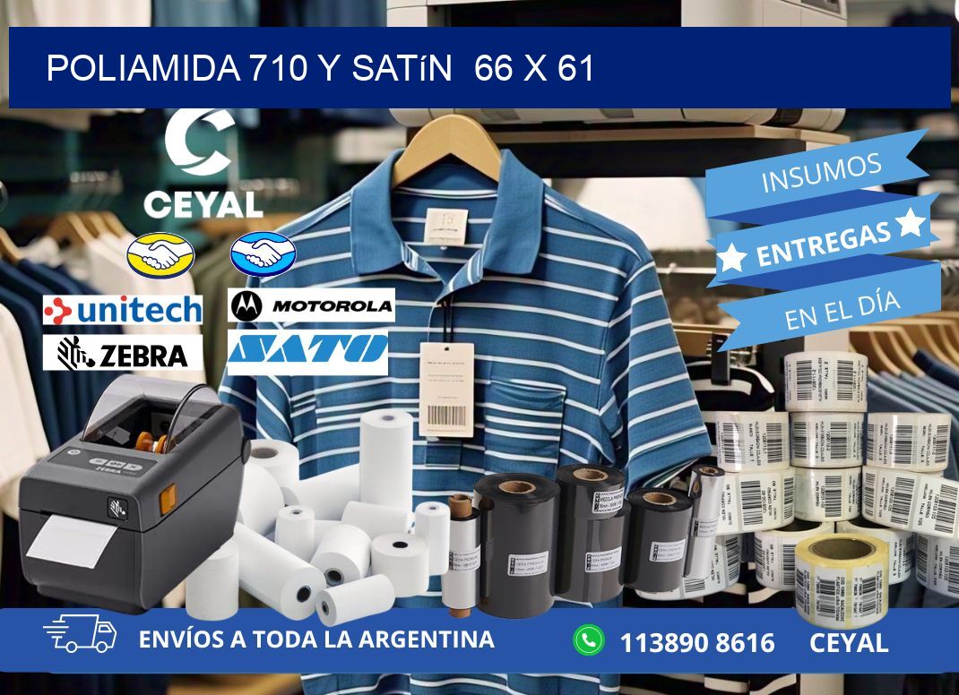 Poliamida 710 y satín  66 x 61