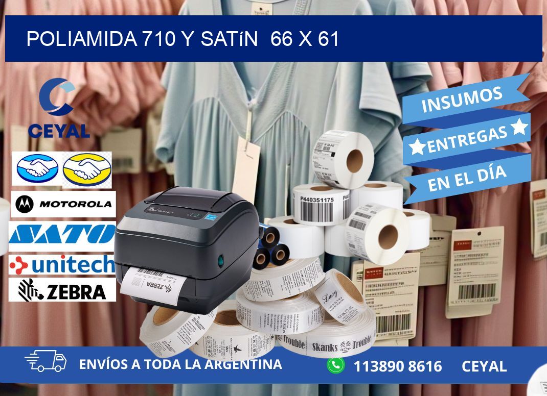 Poliamida 710 y satín  66 x 61