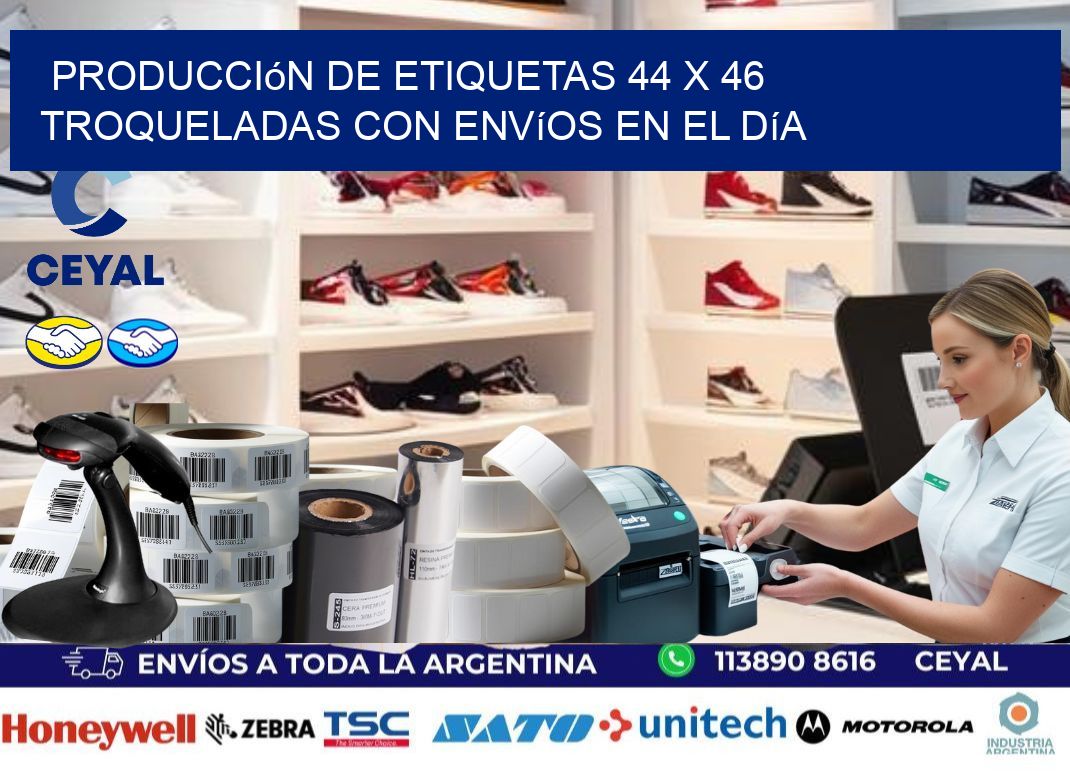 Producción de etiquetas 44 x 46 troqueladas con envíos en el día