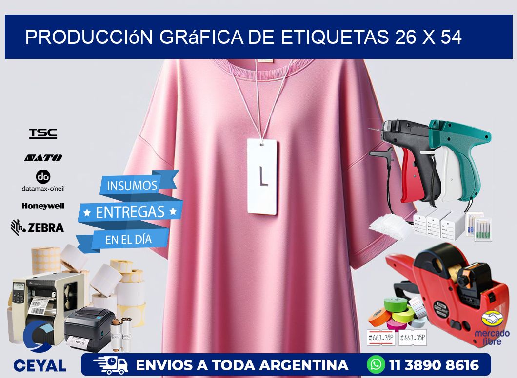 Producción gráfica de etiquetas 26 x 54