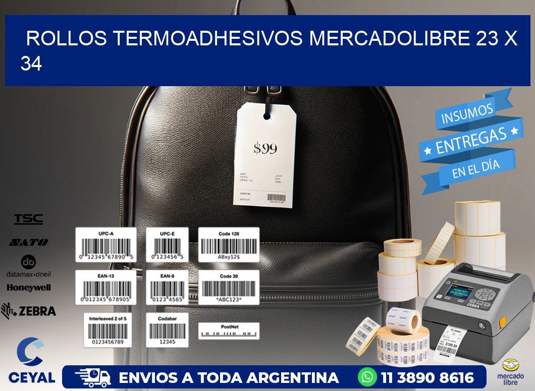 ROLLOS TERMOADHESIVOS MERCADOLIBRE 23 x 34