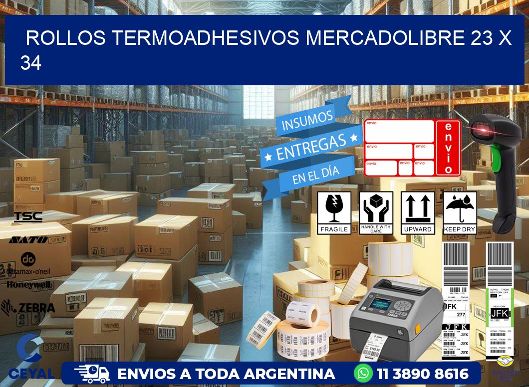 ROLLOS TERMOADHESIVOS MERCADOLIBRE 23 x 34
