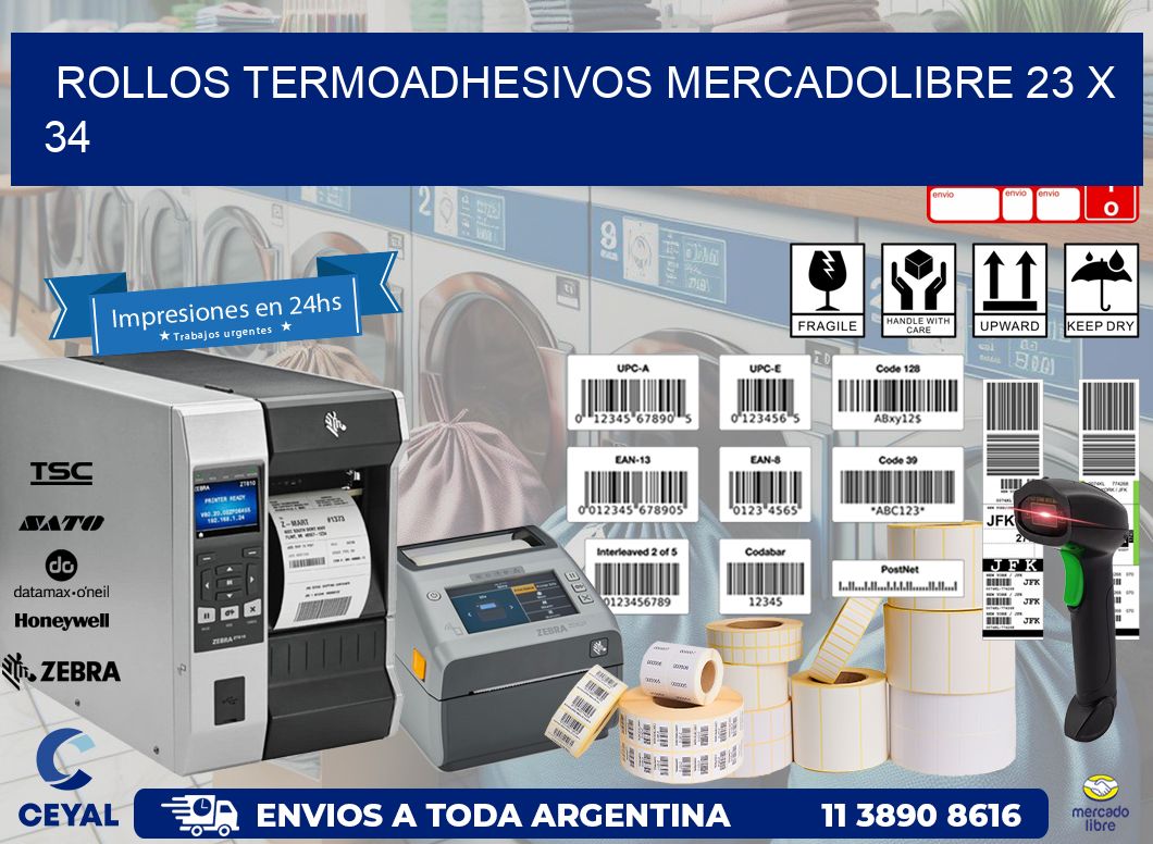 ROLLOS TERMOADHESIVOS MERCADOLIBRE 23 x 34