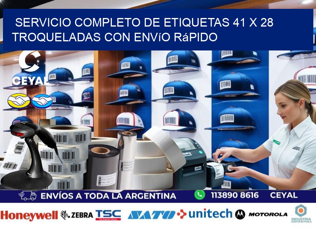 Servicio completo de etiquetas 41 x 28 troqueladas con envío rápido