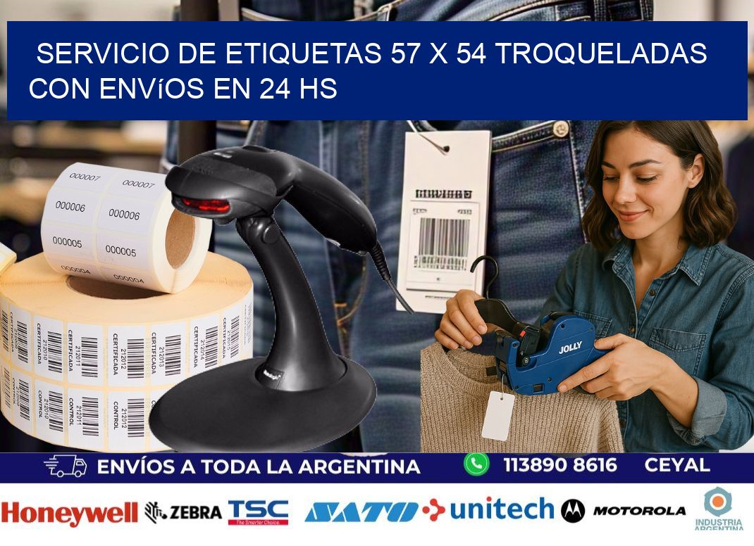 Servicio de etiquetas 57 x 54 troqueladas con envíos en 24 hs