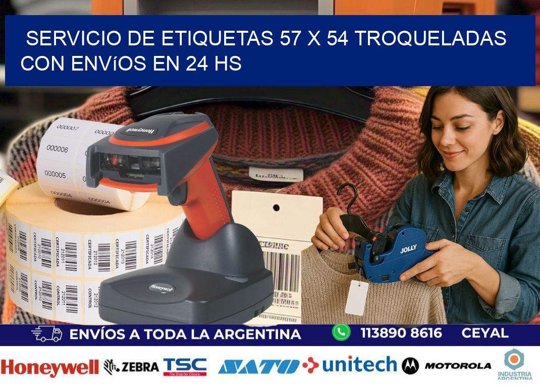 Servicio de etiquetas 57 x 54 troqueladas con envíos en 24 hs