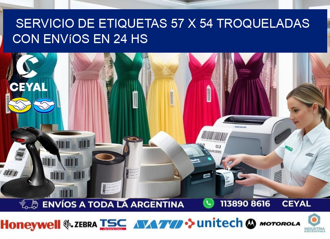Servicio de etiquetas 57 x 54 troqueladas con envíos en 24 hs