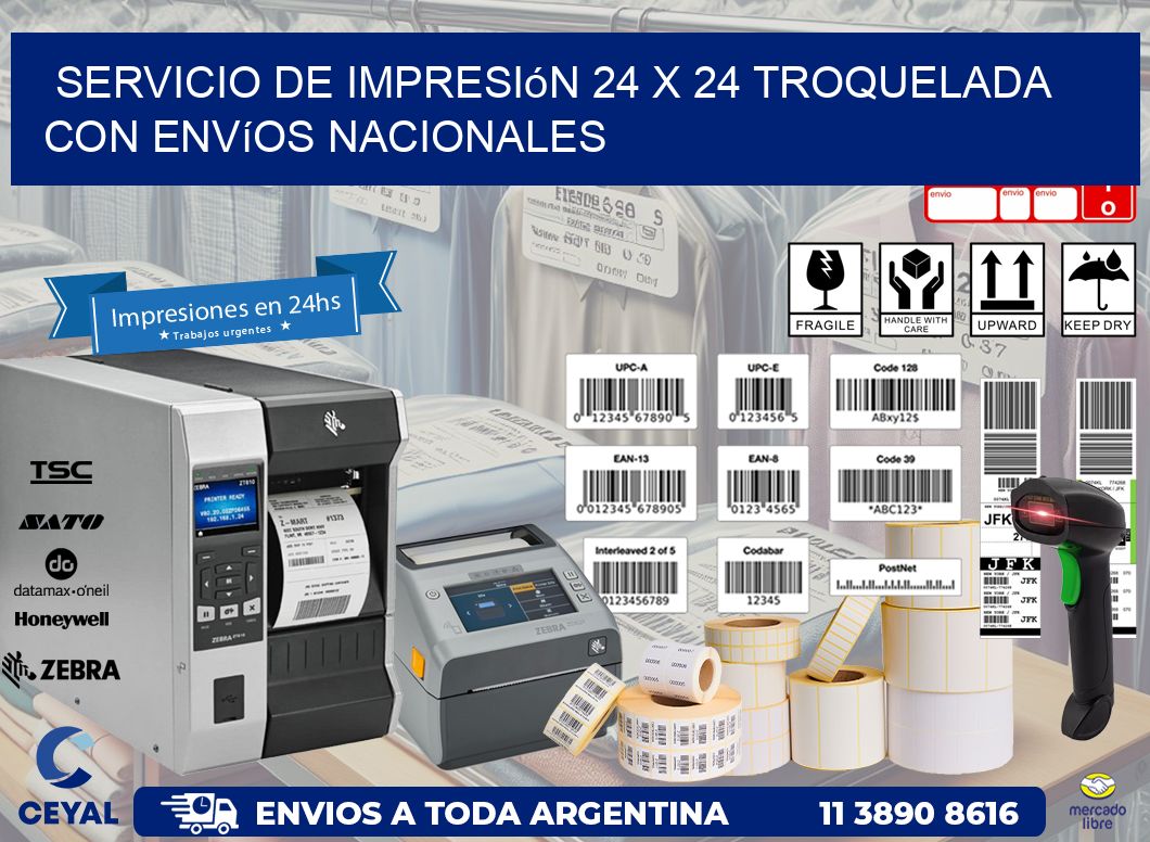 Servicio de impresión 24 x 24 troquelada con envíos nacionales