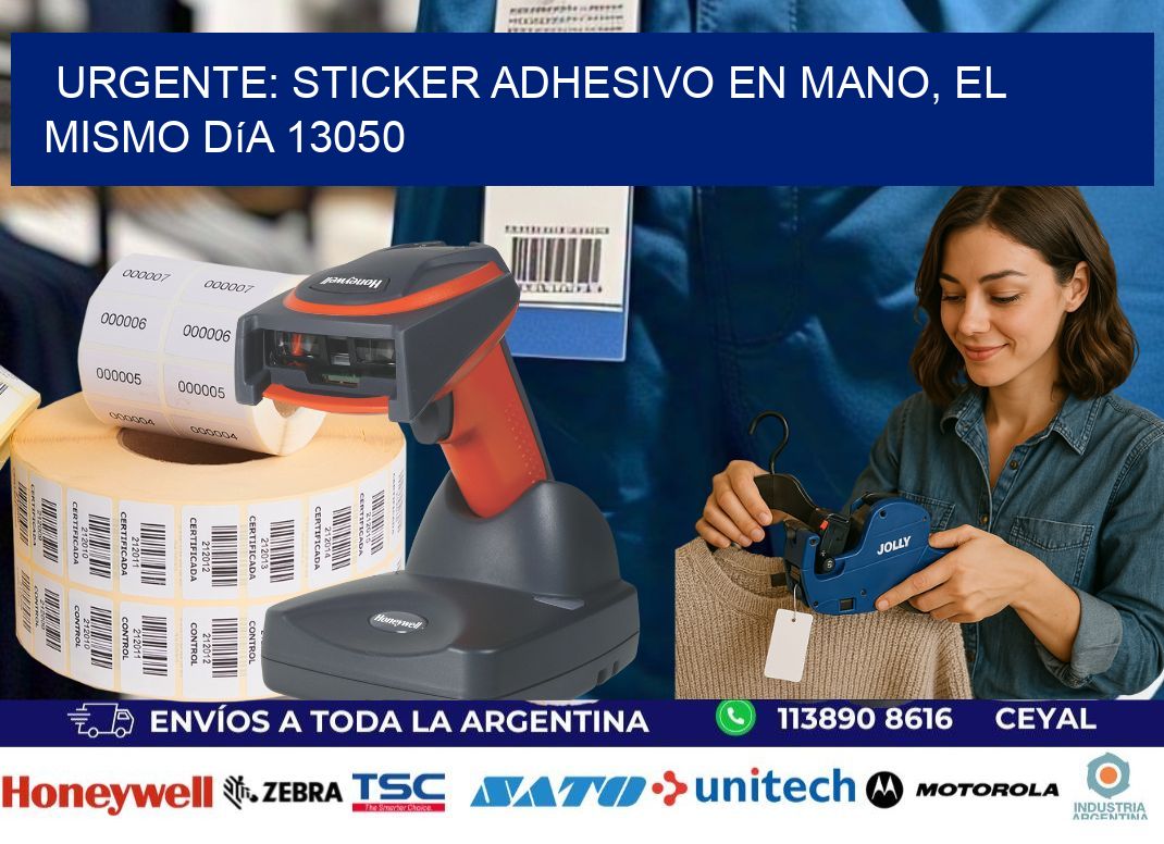 Urgente: Sticker adhesivo en Mano, el Mismo Día 13050