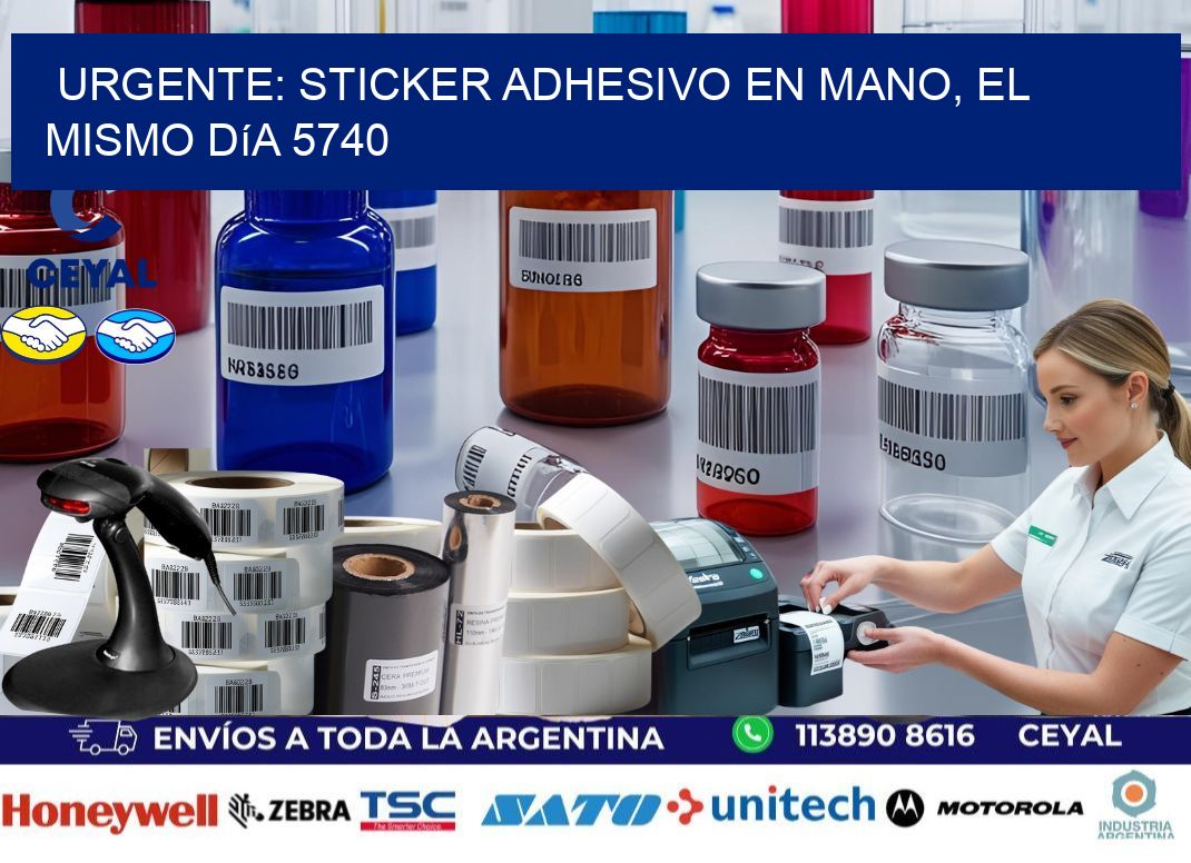 Urgente: Sticker adhesivo en Mano, el Mismo Día 5740