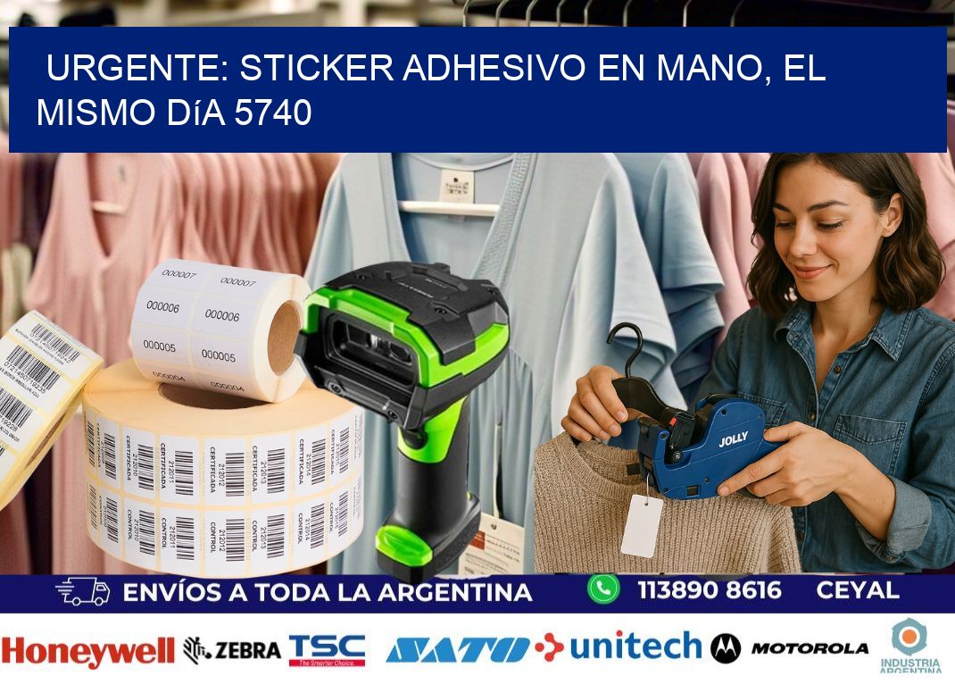Urgente: Sticker adhesivo en Mano, el Mismo Día 5740
