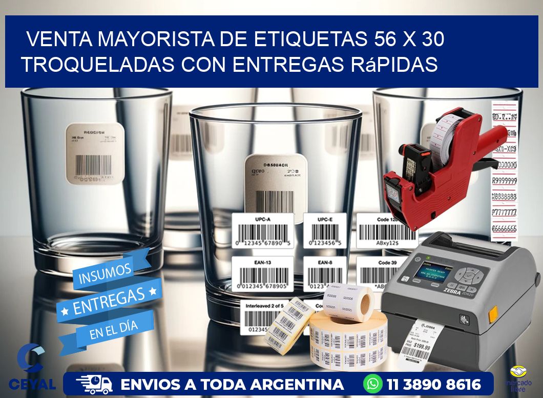 Venta mayorista de etiquetas 56 x 30 troqueladas con entregas rápidas
