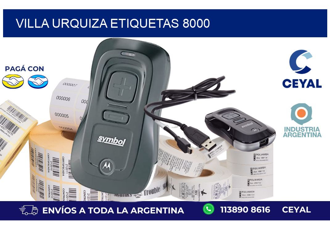 Villa Urquiza etiquetas 8000