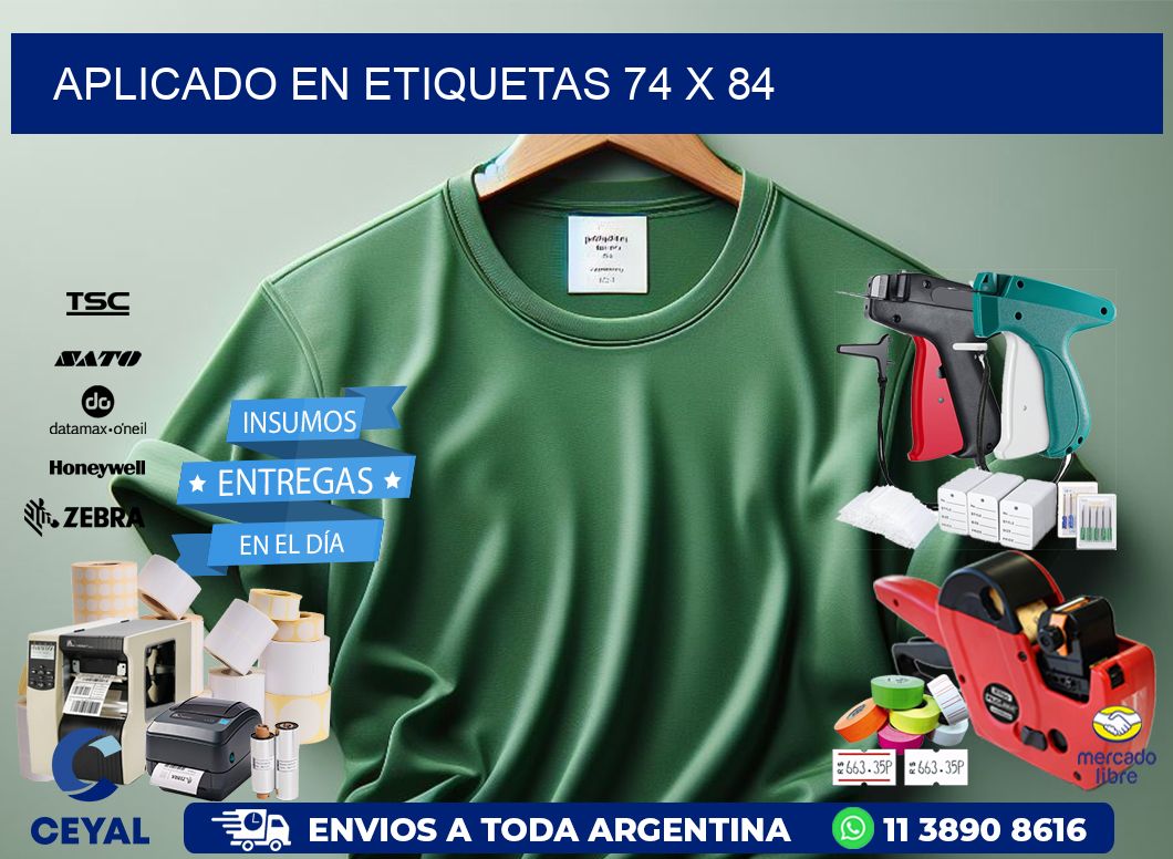 aplicado en etiquetas 74 x 84
