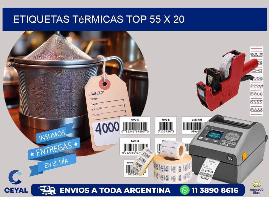etiquetas Térmicas top 55 x 20