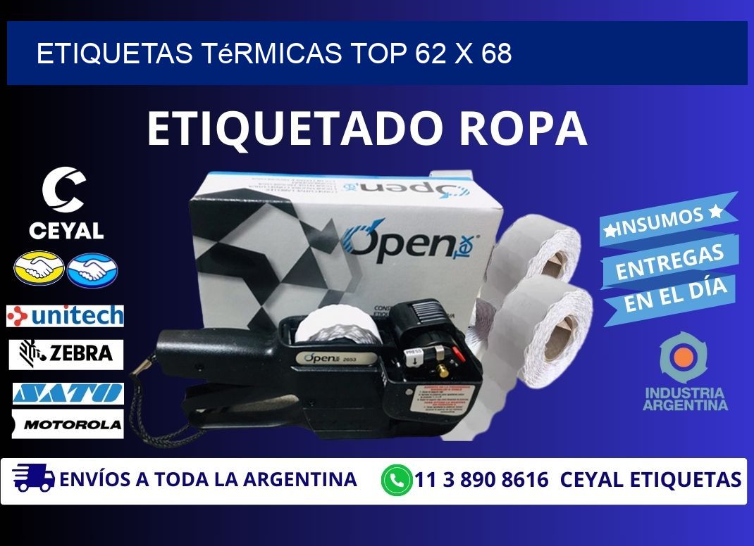 etiquetas Térmicas top 62 x 68