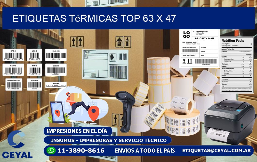 etiquetas Térmicas top 63 x 47