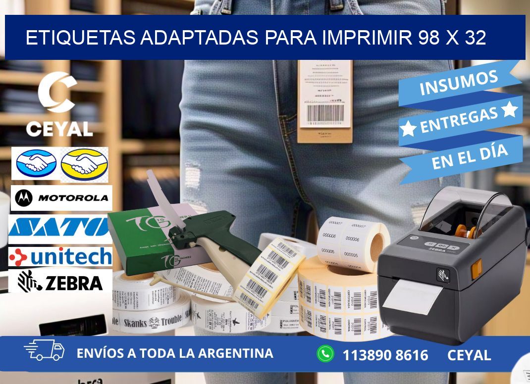 etiquetas adaptadas para imprimir 98 x 32