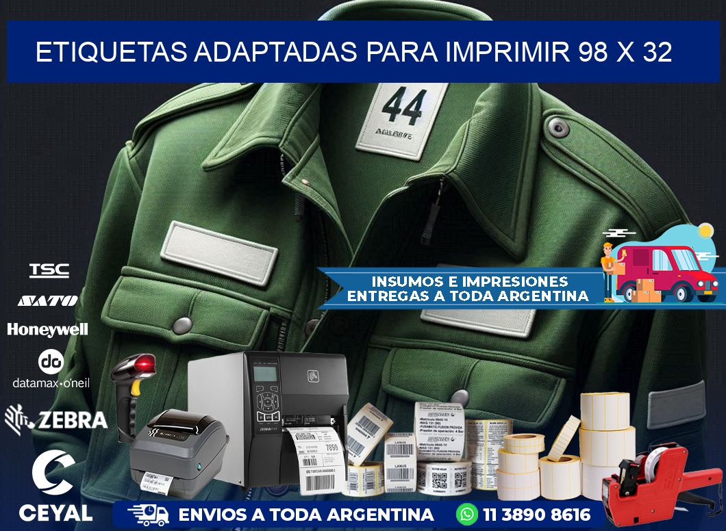 etiquetas adaptadas para imprimir 98 x 32