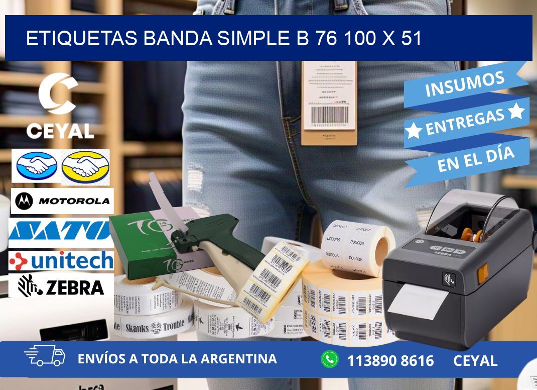 etiquetas banda simple b 76 100 x 51