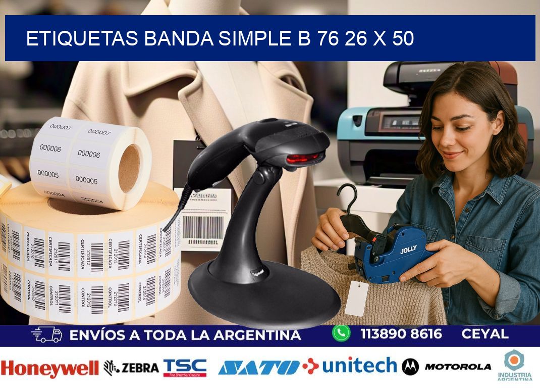 etiquetas banda simple b 76 26 x 50