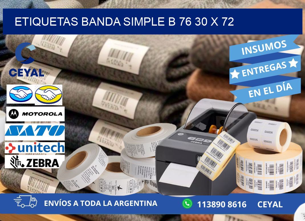 etiquetas banda simple b 76 30 x 72