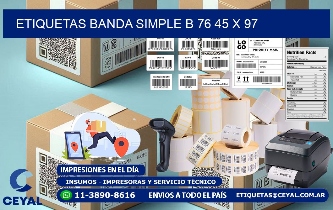 etiquetas banda simple b 76 45 x 97
