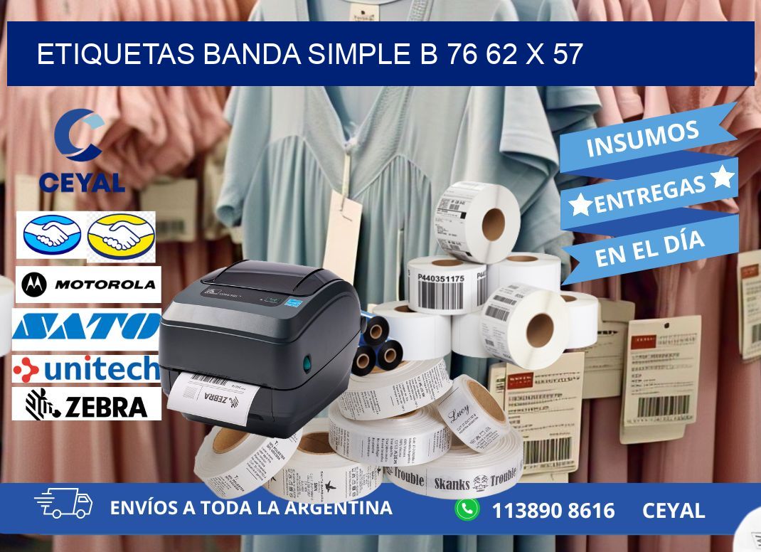 etiquetas banda simple b 76 62 x 57