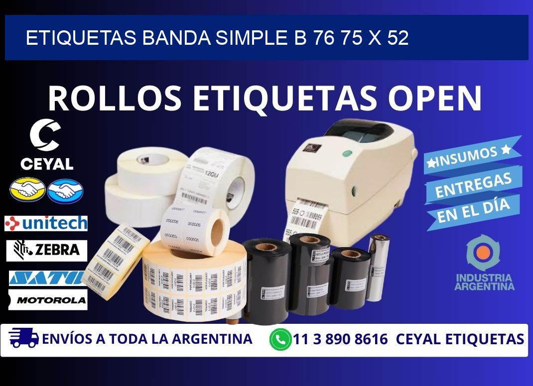 etiquetas banda simple b 76 75 x 52