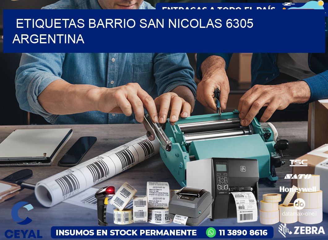 etiquetas barrio san nicolas 6305 argentina
