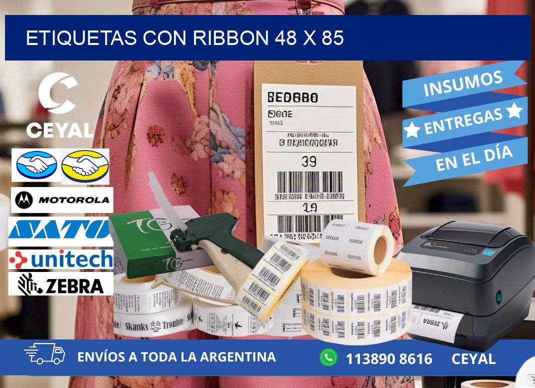 etiquetas con ribbon 48 x 85