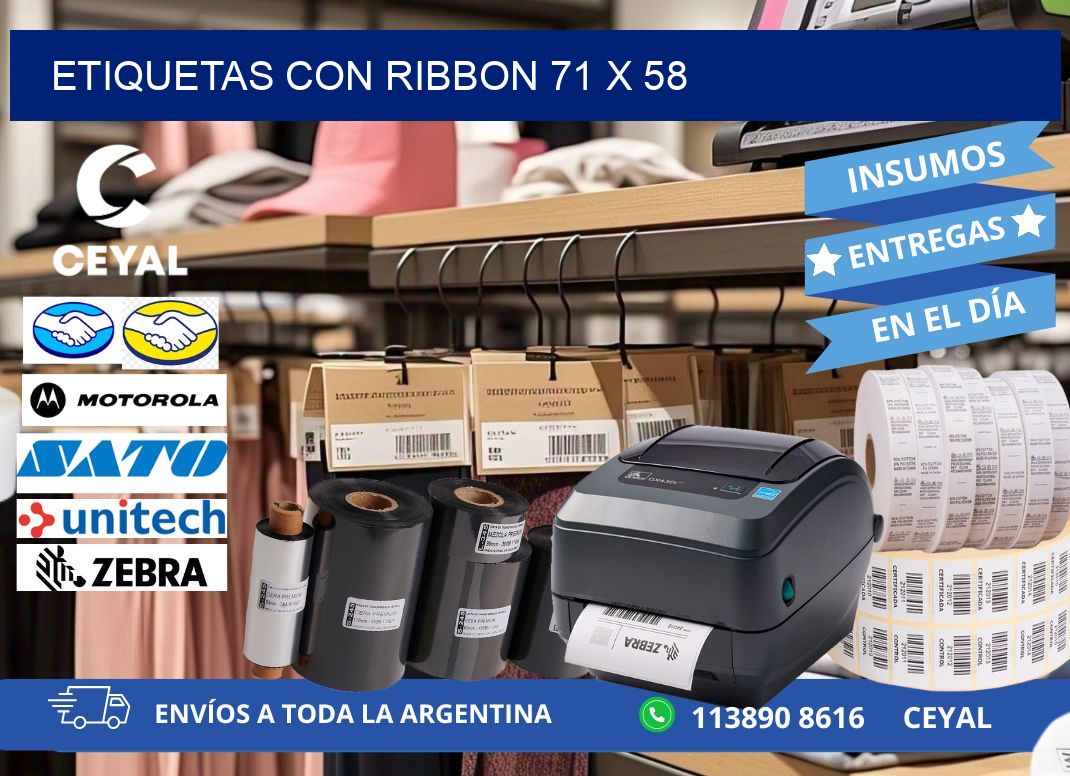 etiquetas con ribbon 71 x 58