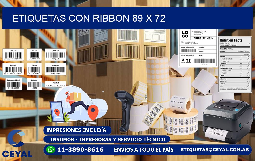etiquetas con ribbon 89 x 72