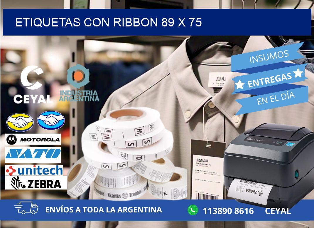 etiquetas con ribbon 89 x 75