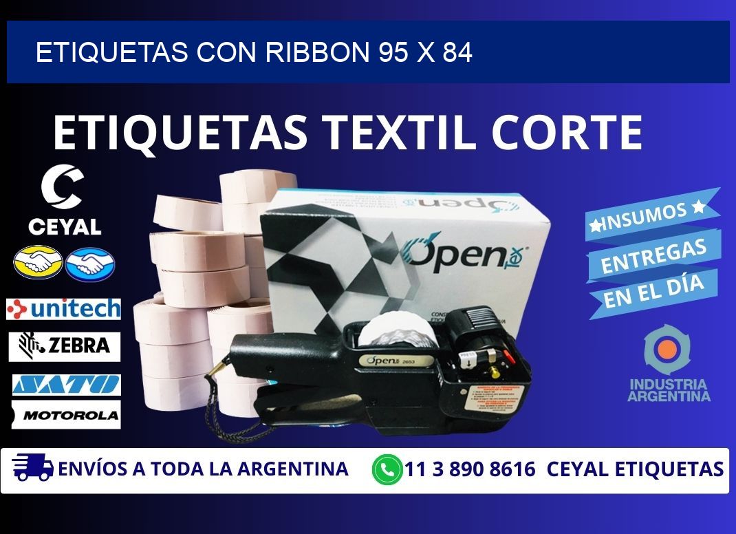 etiquetas con ribbon 95 x 84