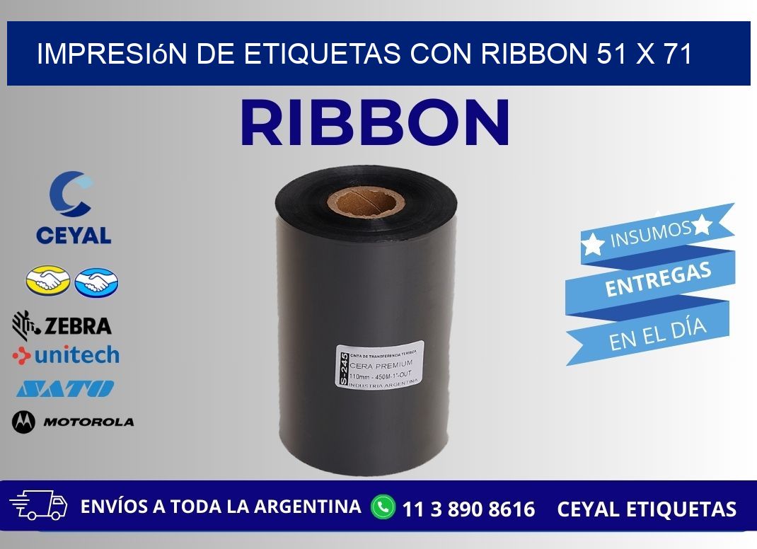 impresión de etiquetas con ribbon 51 x 71