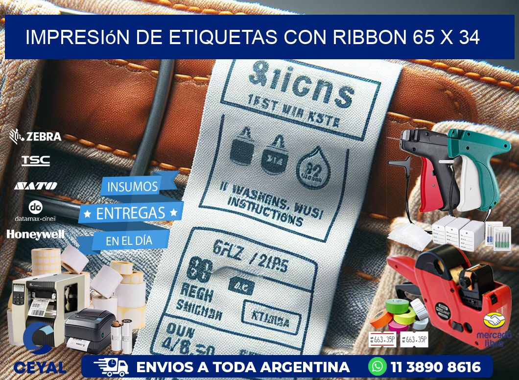 impresión de etiquetas con ribbon 65 x 34