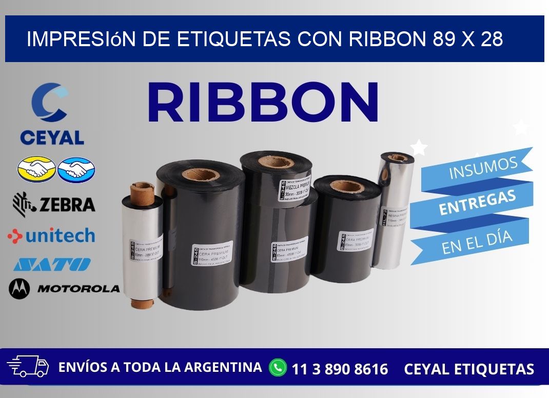 impresión de etiquetas con ribbon 89 x 28