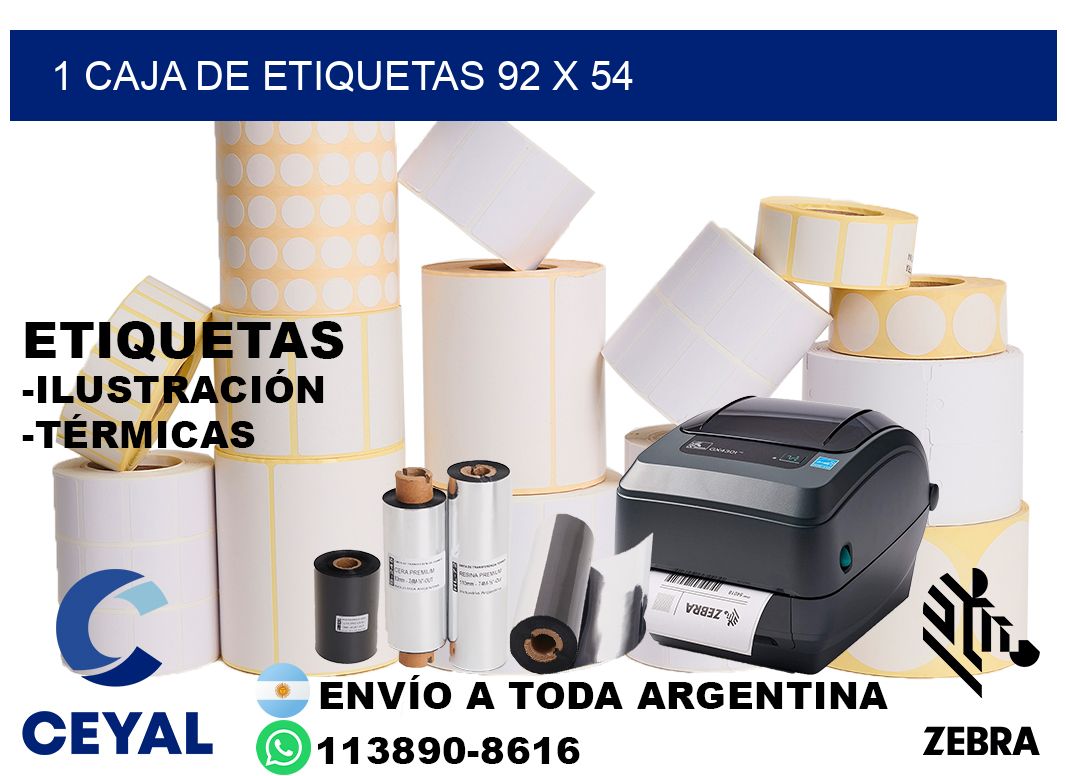 1 caja de etiquetas 92 x 54