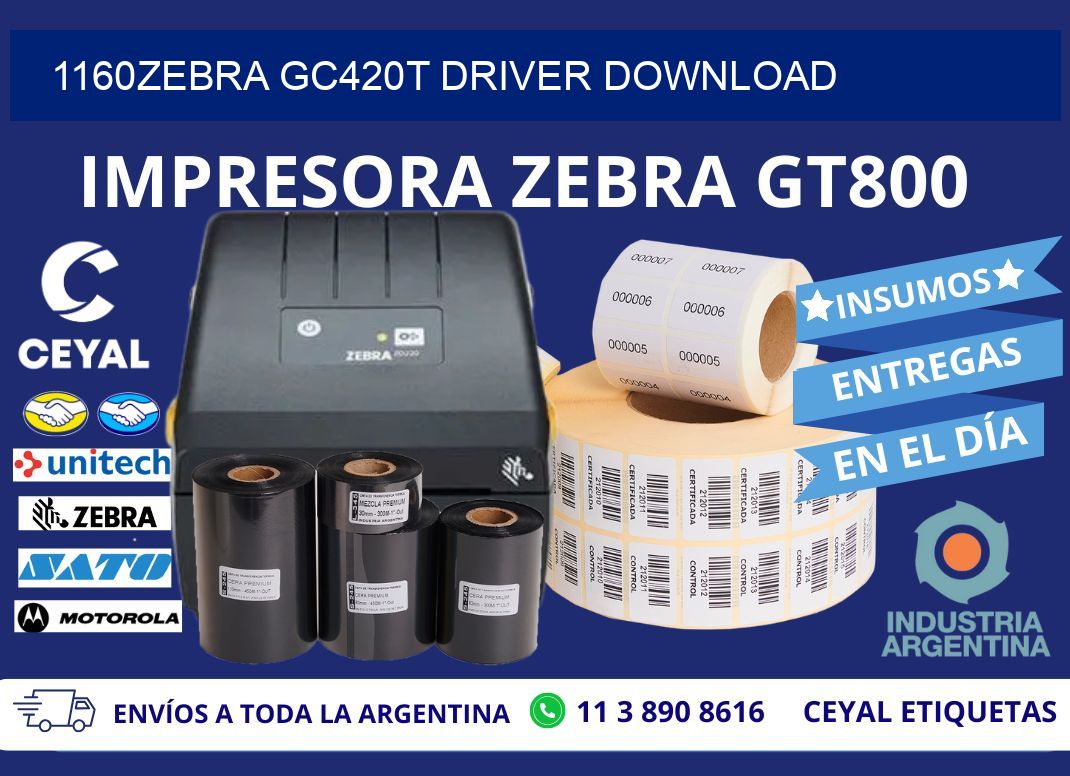 1160Zebra GC420t driver download