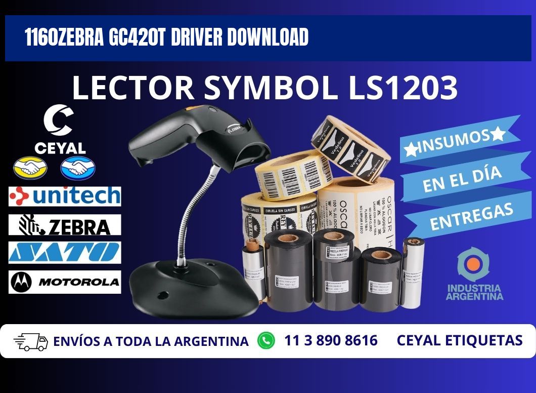 1160Zebra GC420t driver download