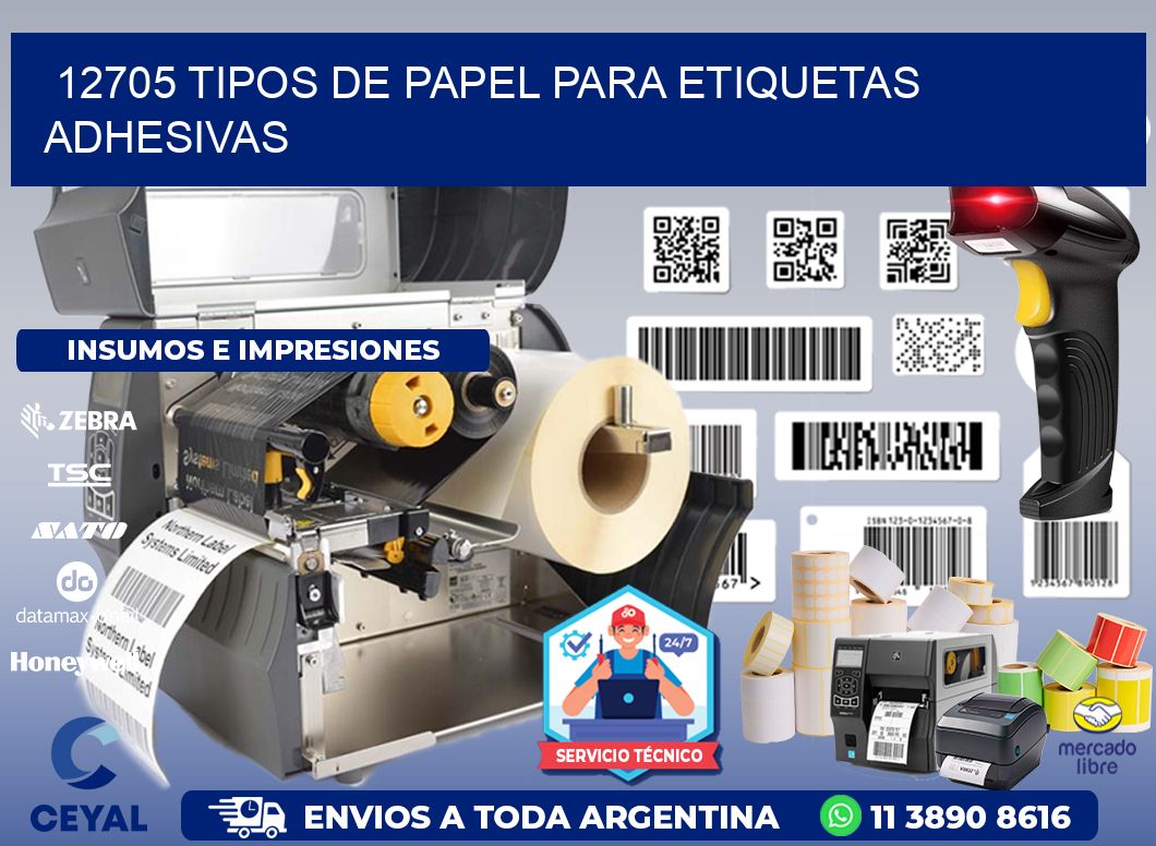 12705 Tipos de papel para etiquetas adhesivas
