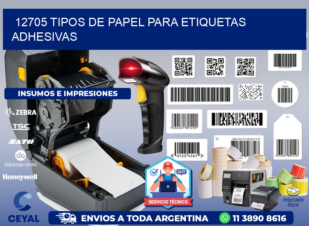 12705 Tipos de papel para etiquetas adhesivas