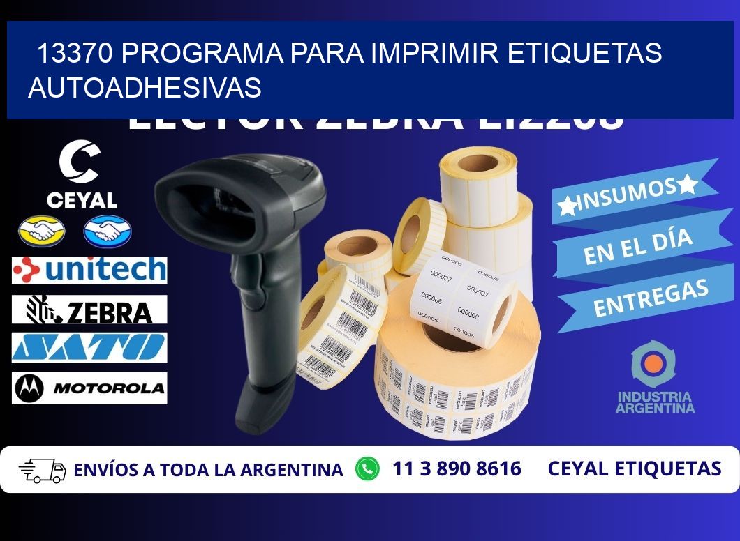 13370 Programa para imprimir etiquetas autoadhesivas